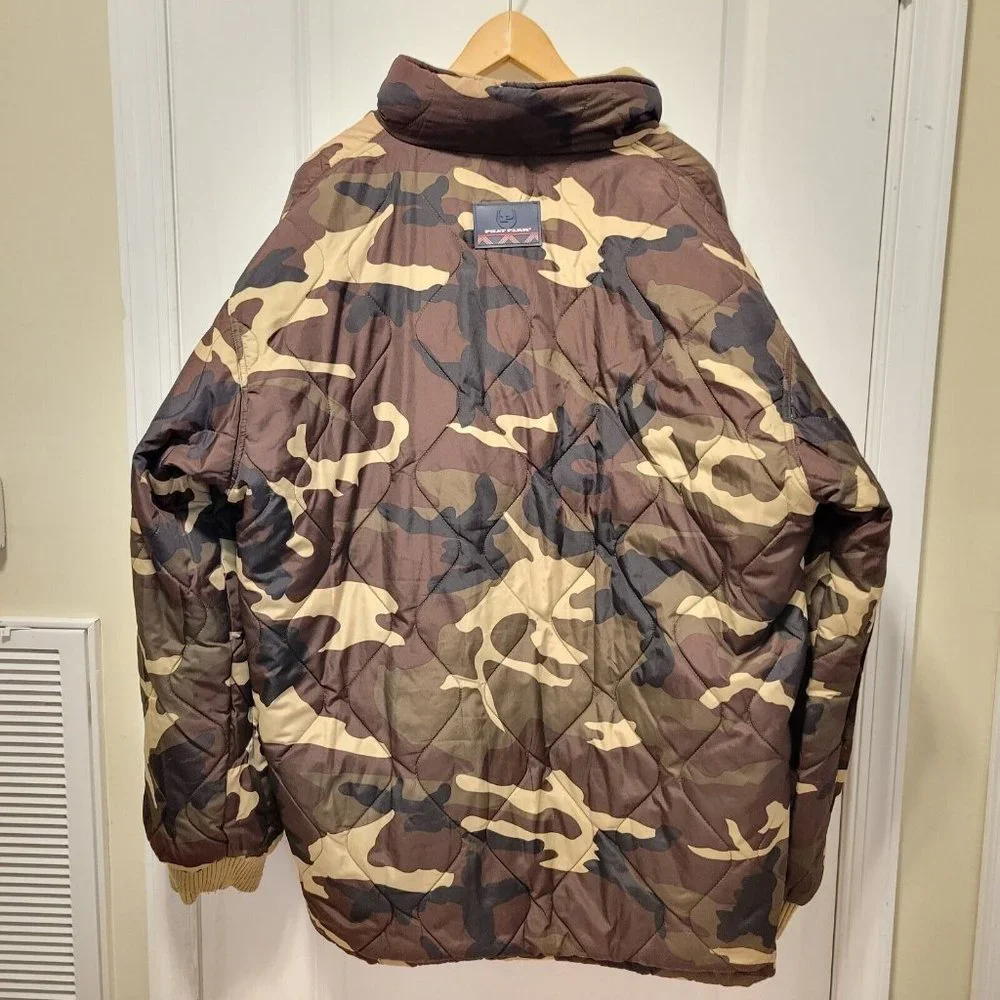Vintage 90s Phat Farm Reversible Bomber Jacket Coat Camo Hidden Hood Hip Hop 2XL